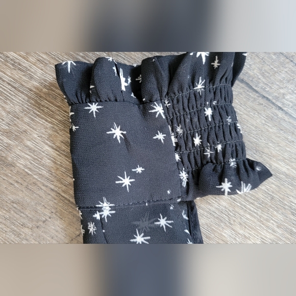 Laundry by Shelli Segal Blouse Women's 8 Black & White Twinkle Star Long-sleeved - Picture 9 of 16